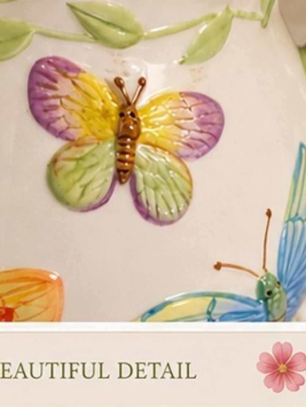 Vintage Butterfly Teapot Ceramic Accents & Occasions Cottagecore Spring Garden - Picture 3 of 14